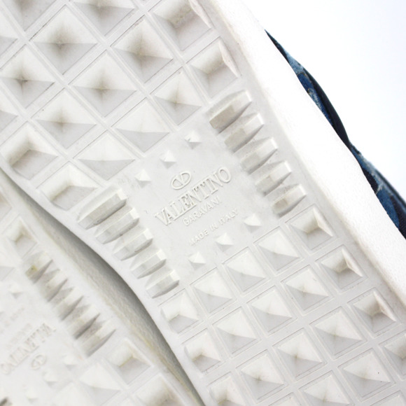 Valentino Garavani Blue Denim Star Patchwork Skate Sneakers 36 Navy Leather Shoe - Picture 8 of 8